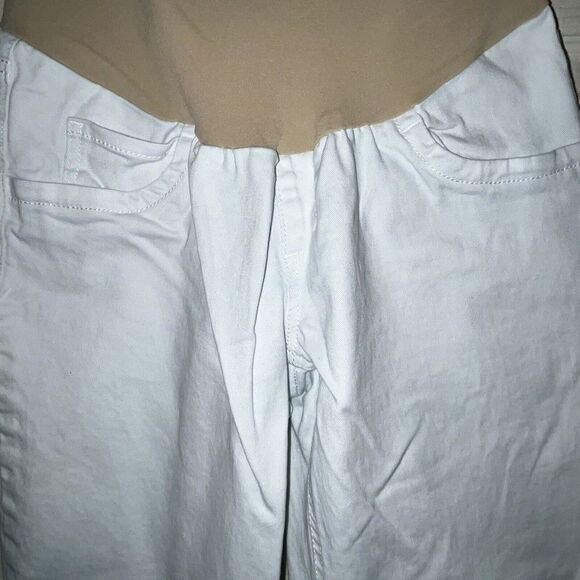 Oh Baby Maternity Jeans Size Medium 8 Secret‎ Fit Belly Cropped White - Picture 2 of 10
